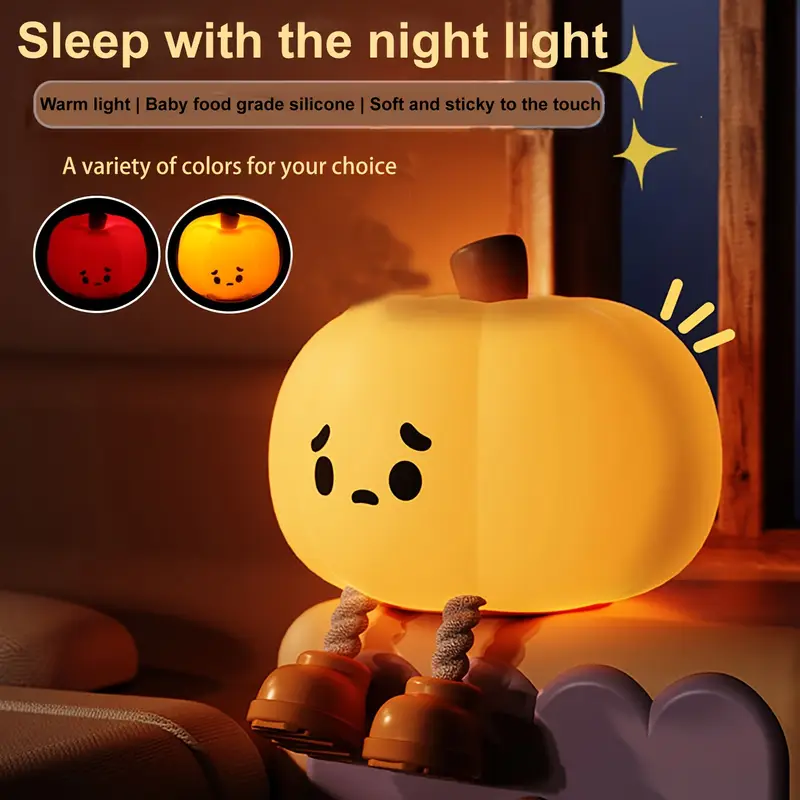 1pc pumpkin rgb colorful night light with usb charging friendly bedside lamp for bedroom decor perfect gift for halloween and christmas Product details 1