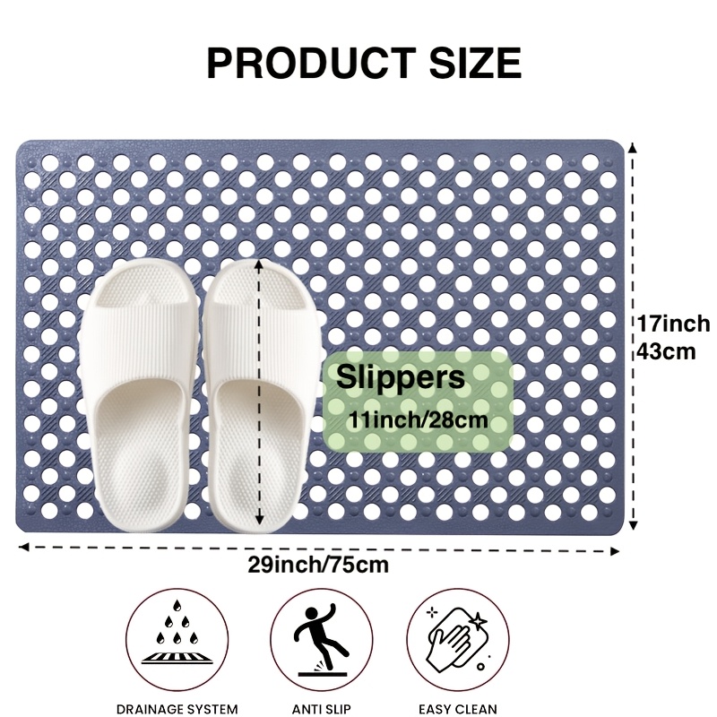 Tapis De Douche Antidérapant Avec Ventouses Fleurs De Cerisier - 68,9 X 38,1 Cm