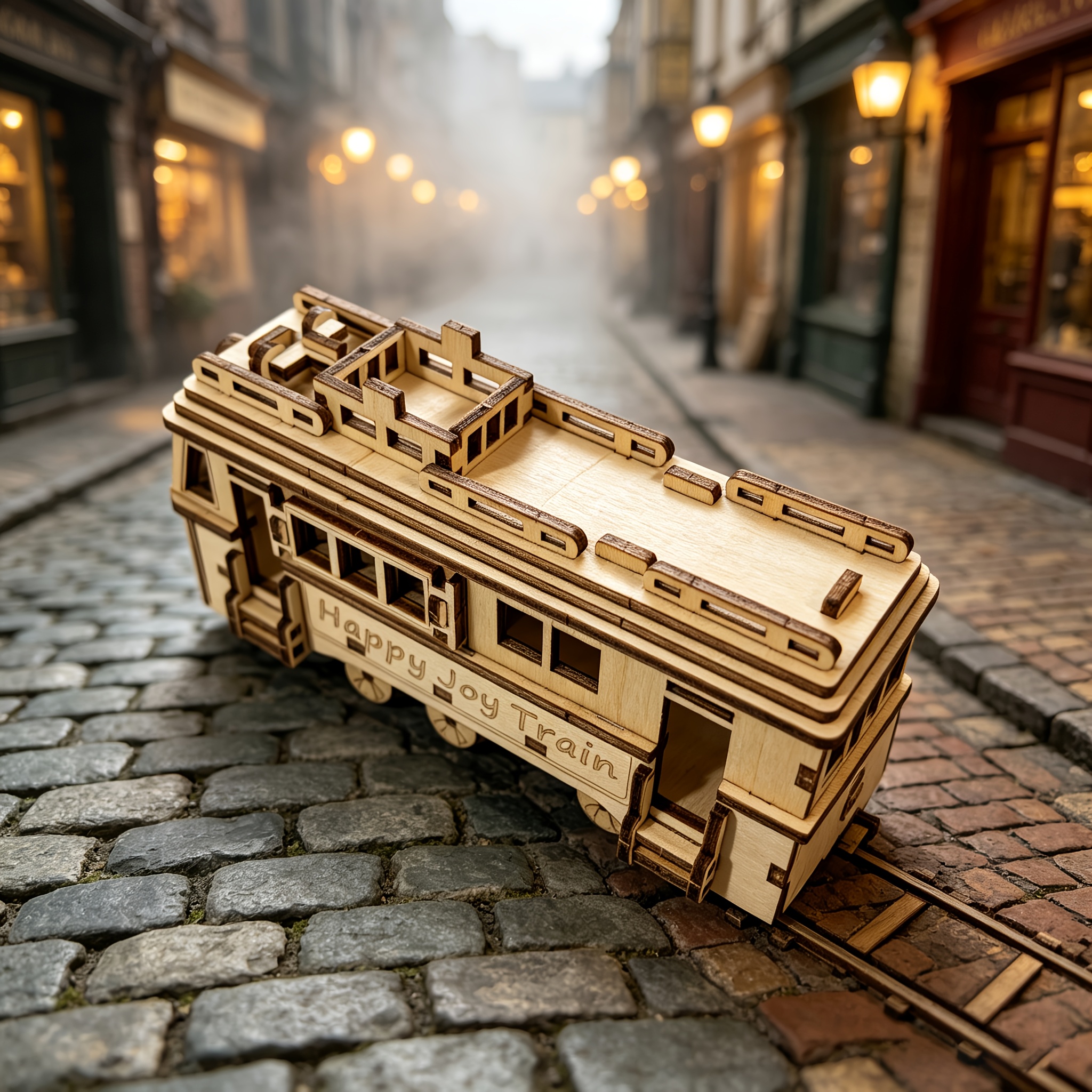 3D Wooden Vintage Trolley Model Kit