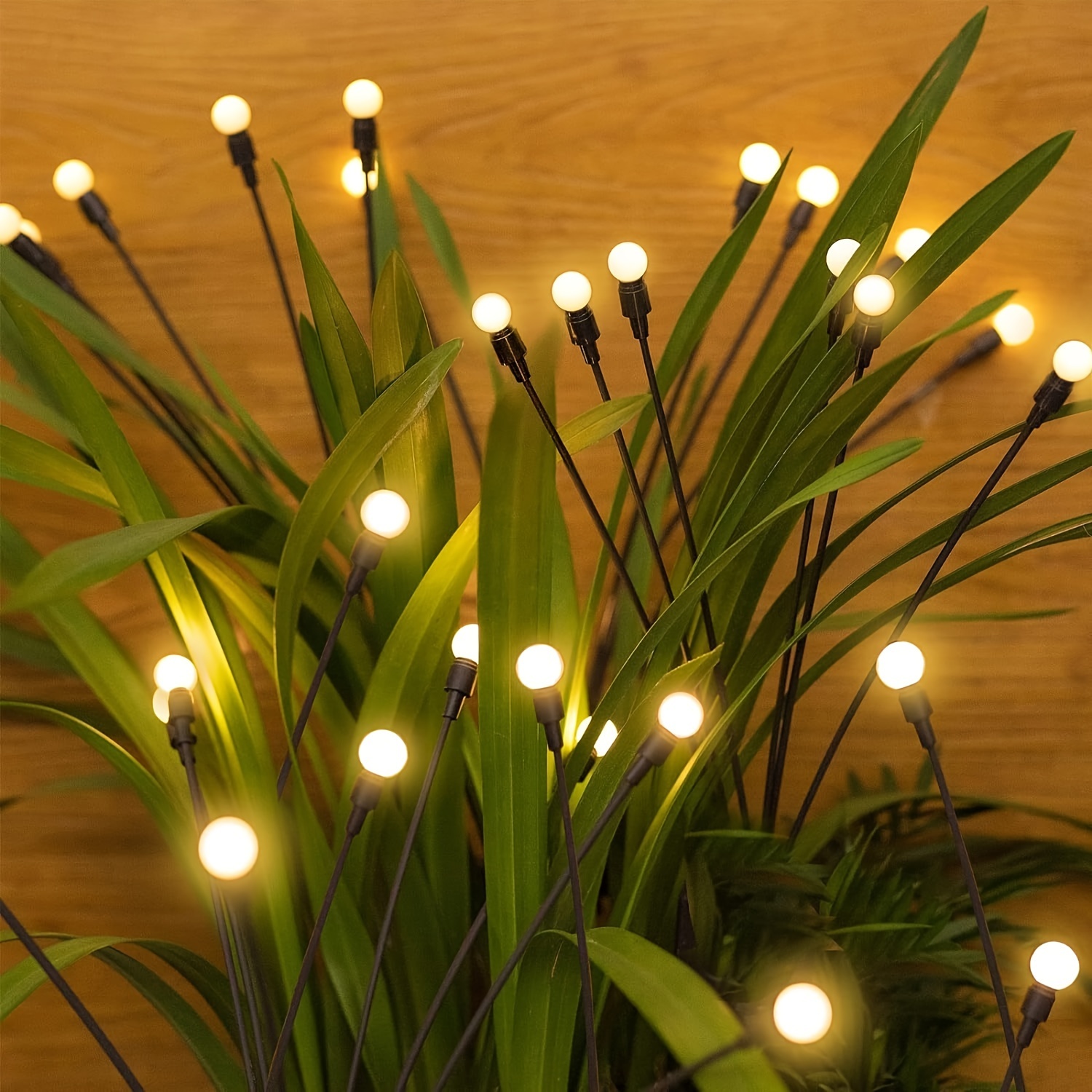 

(8pcs 8 Lights) 64 Led Solar Firefly Lights, Solar Lights Decoration: Flexible Solar Swaying Lights For Path Landscape Decoration, Warm White 2 Lighting , Decorative Lights