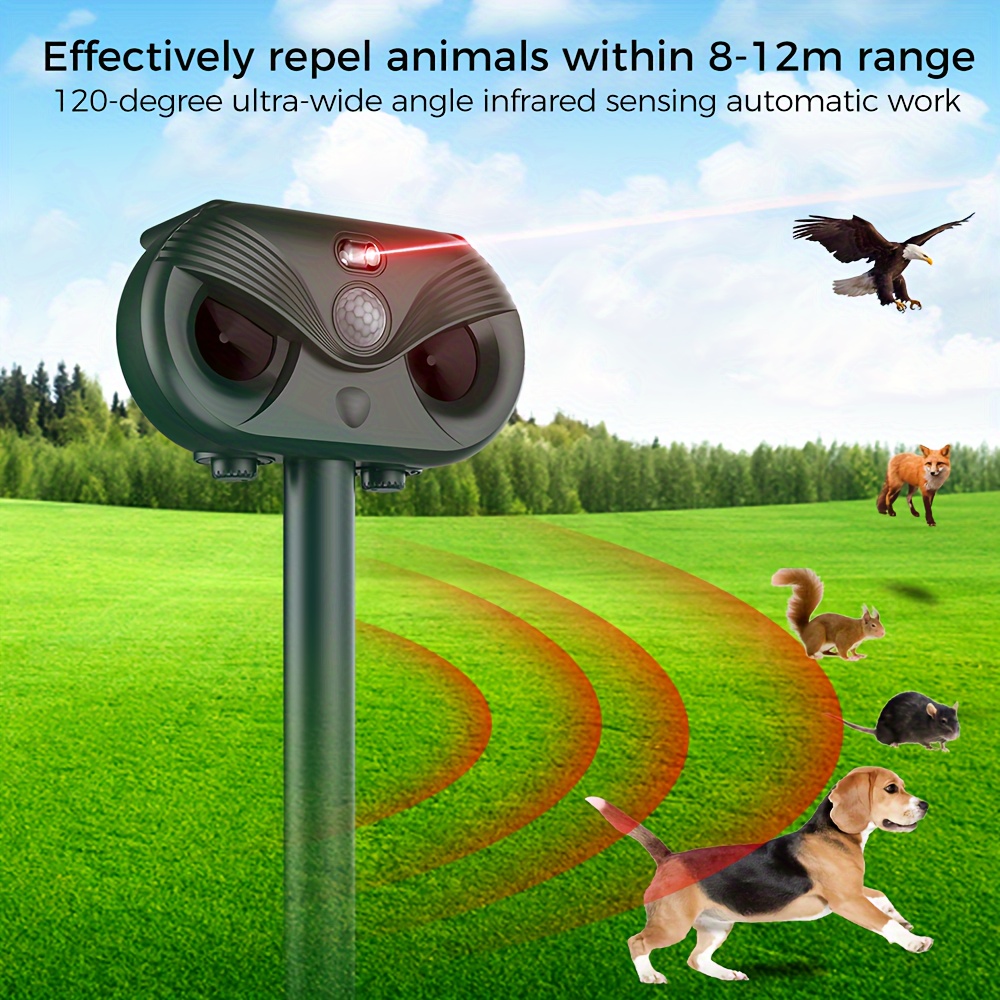 Outdoor 3 in 1 Ultrasonic Animal Deterrent Equipped Motion - Temu