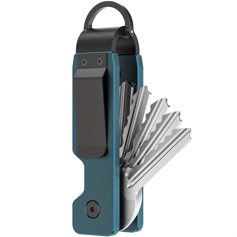 изображение предмета органайзер для ключей из алюминиевого сплава, простой   металлического держателя ключей, прочный брелок, инновационный аксессуар для ключей, для мужчин и женщин,   подходит для дня святого  