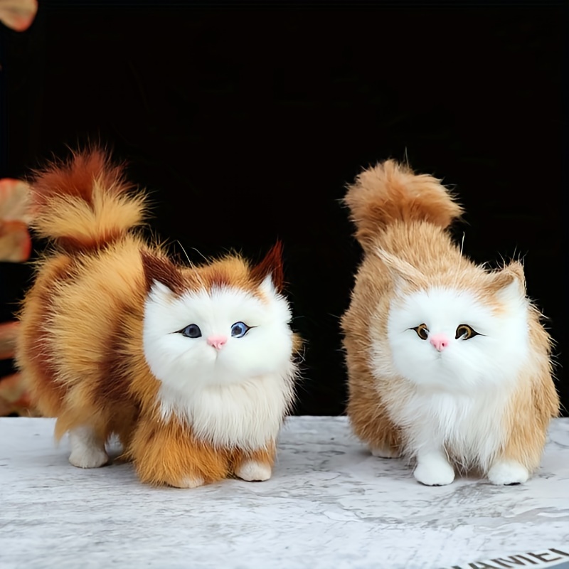 Cat Figurines Realistic Cat Dollhouse Accessories 1:12 Scale