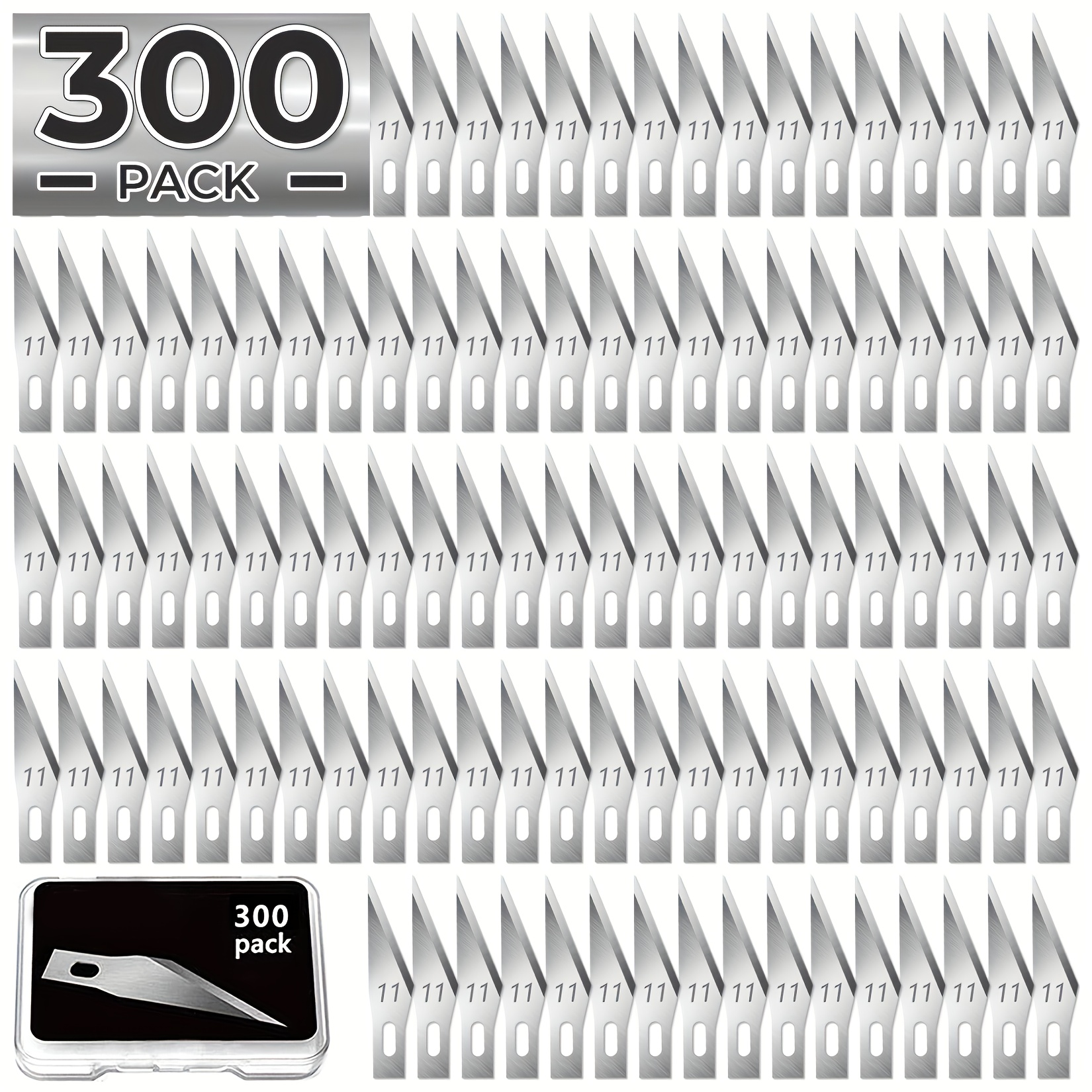 TEMU 300pcs Engraving Blades Set, Art Knife Replacement Blades, Sk5 Carbon Steel #11 Blades- Precision Carving Knife Blades For Leather, Soap And