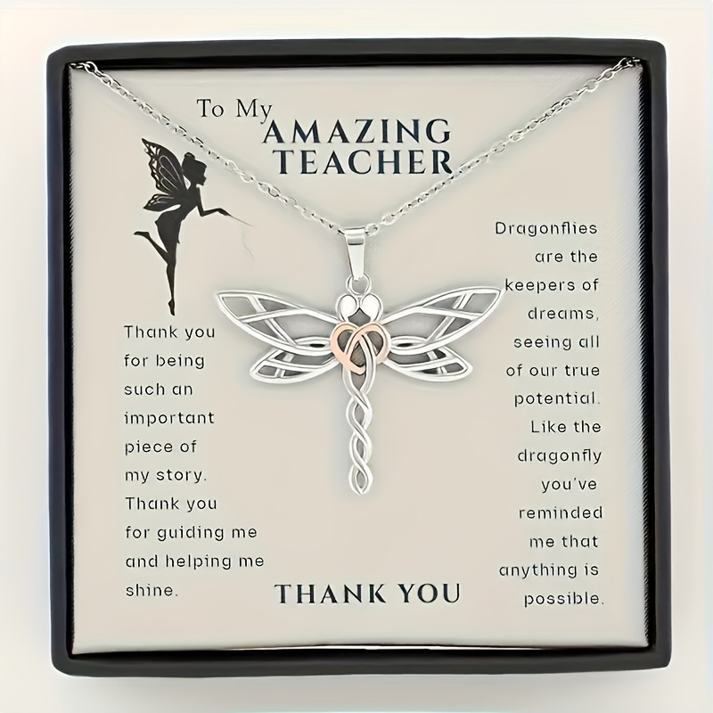 TEMU Collier Française Facile avec Carte, Cadeau d'Instituteur Fête des Professeurs Collier de Mode Femme