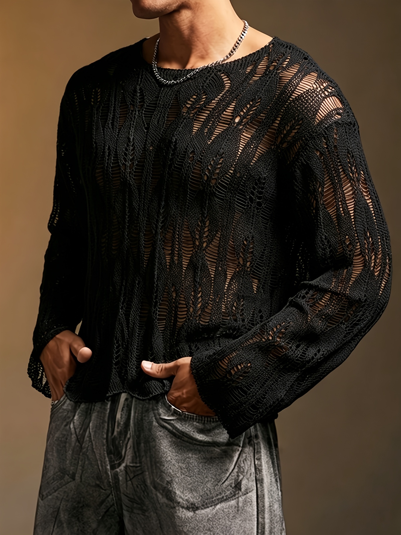 Men's Stylish Versatile Knitted Long-Sleeve Pullover