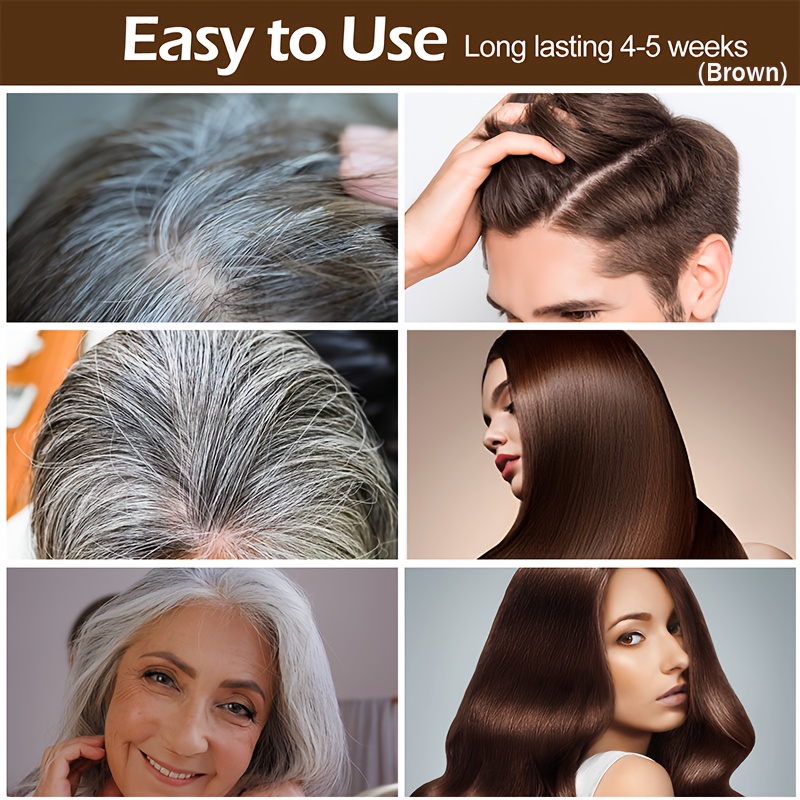 RILSIC 3pcs Hair Dye Shampoo, Quick Acting Hair Dye, Highly Coverage Of White Hair, Containing Ginseng Essence Extract, Moisturizing Hair Care - Both Male And Female Adults Can Use, Suitable for All Kinds Of Hair