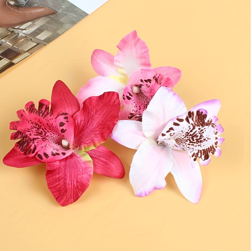 

Boho-chic 3-piece Lily Flower Hair Clip Set - Alloy, Cute & Colorful Floral Barrettes For Women And Girls, Perfect For Beach Vacations & Photo Shoots