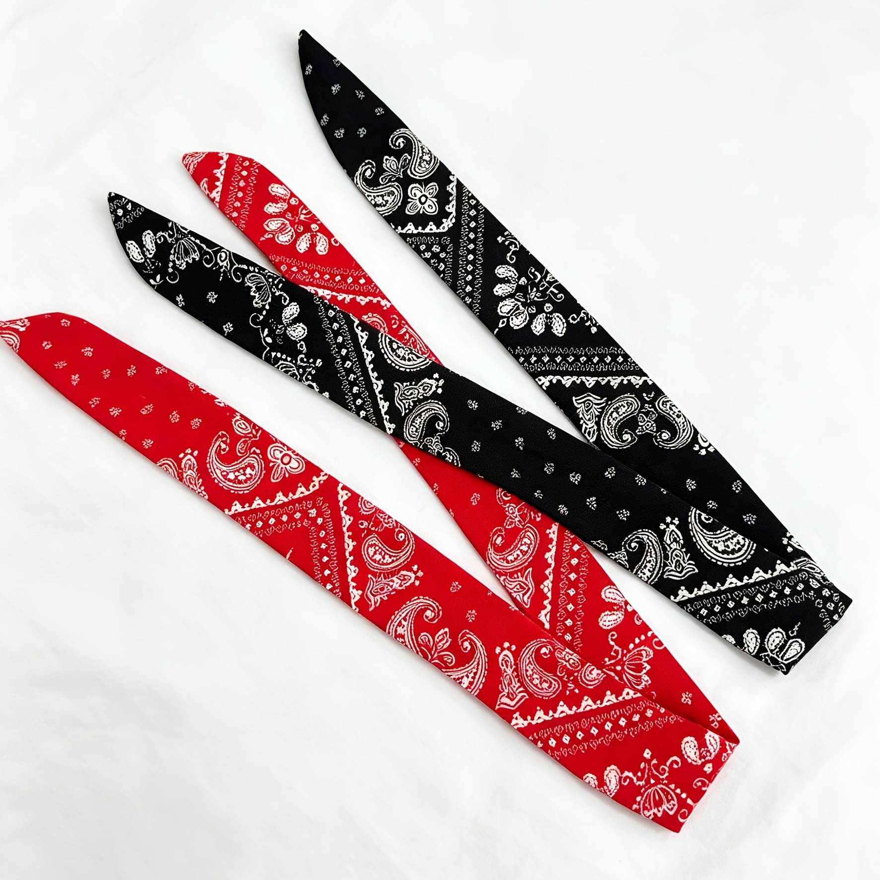 TEMU 2pcs/retro Ethnic Style Versatile Women's Hair Band With Paisley Pattern, Suitable For Tying, Updos, Ponytails And Buns, Flexible Matching