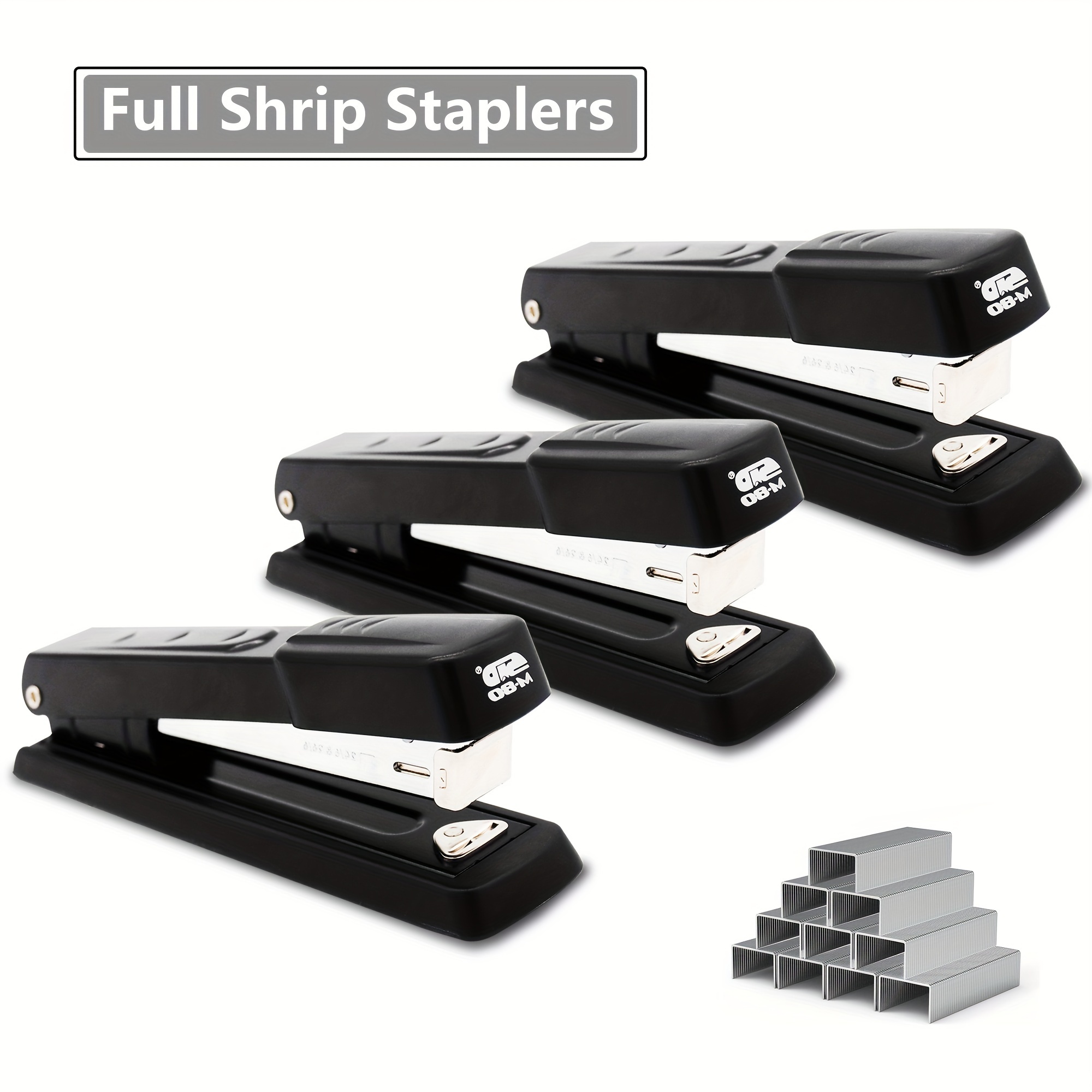 

3 , Metal Stapler, 3000 , 20 Sheet Staplers, Desktop Stapler, No Jam, , Strip Staplers For Desk For