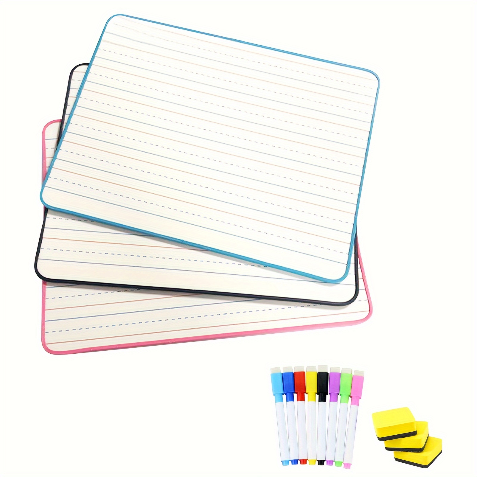 Lined＆Blank White Board Dry Erase Double Sided Writing And D