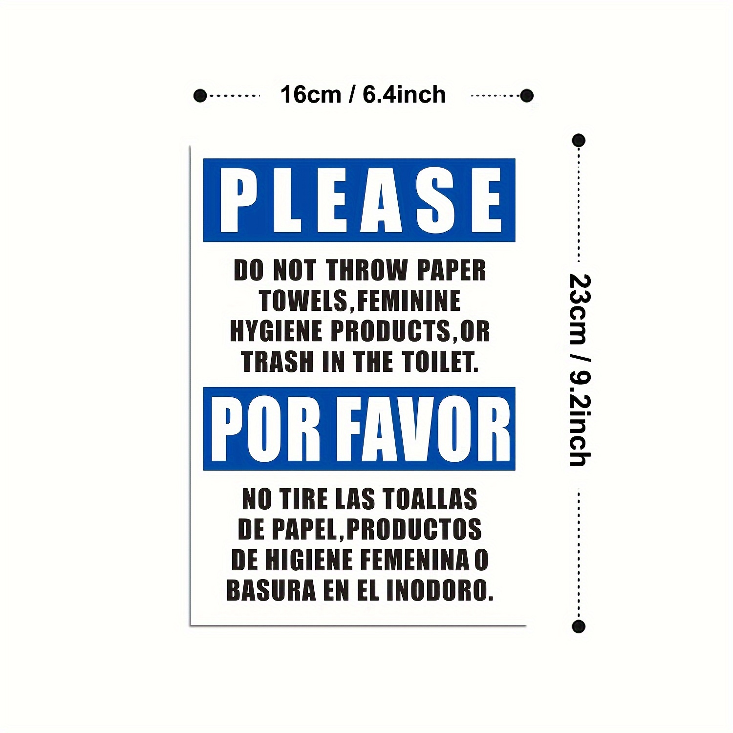 Bilingual Bathroom Sign Labels Please Not Throw Paper Towels - Temu