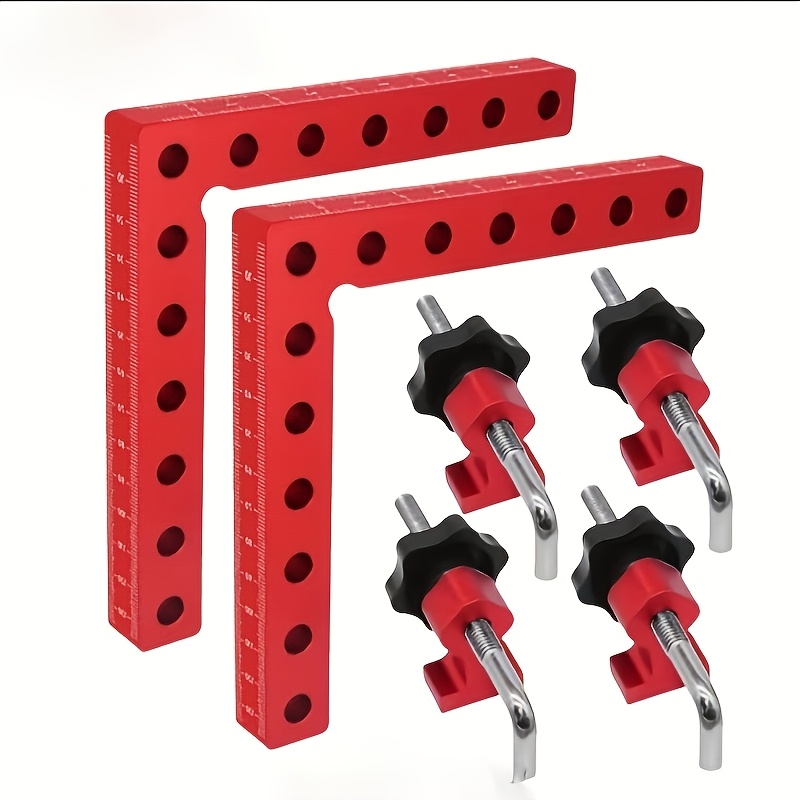 TEMU 6pcs Set Of High-precision Right-angle Blocks, Woodworking L-squares, Woodworking Clamps