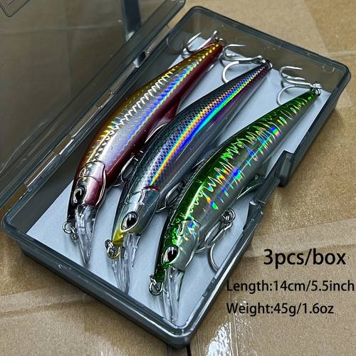 minnow fishing lures crankbaits set fishing hard baits swimbaits boat topwater lures for trout perch fishing sea fishing lures bionic fishing minnow lure for sinking artificial simulation bait 1 6oz 5 5inch large size lure