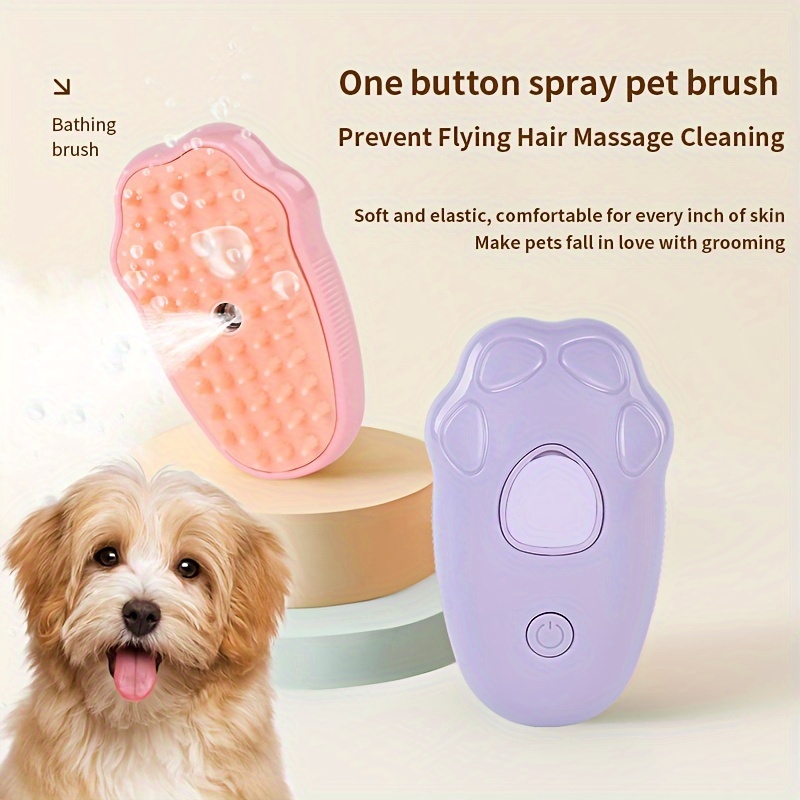 

3 In 1 Self-cleaning Massage Combs, Pet Grooming Brush For Dogs, Pet Steam Brush Usb Charging Dog Comb, Undercoat Hair Removal Comb, Pet Care Electric Spray Massage Dog Comb