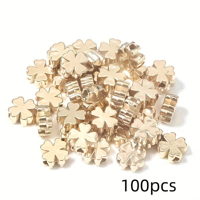 TEMU 100 pièces Trèfles - Trèfles Brillants Idéaux pour DIY, , Bracelets, Boucles d'Oreilles et Créations Chanceuses