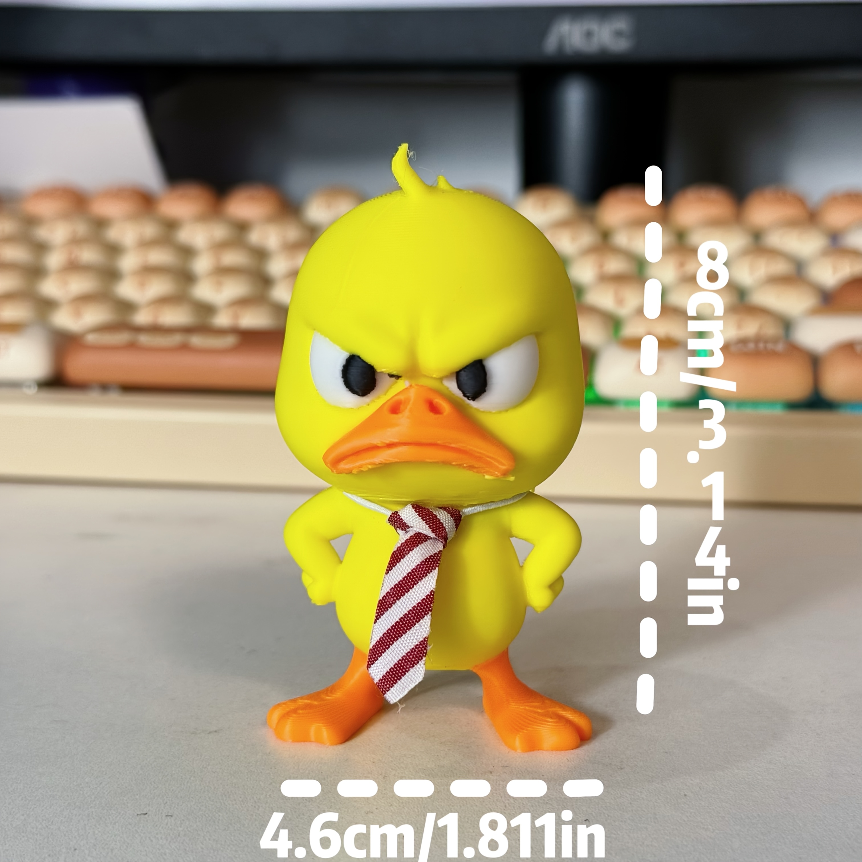 a decorative duck figurine with a tie standing with its     suitable for desks cars bookshelves living rooms bedrooms and more it serves as an   and stylish accent
