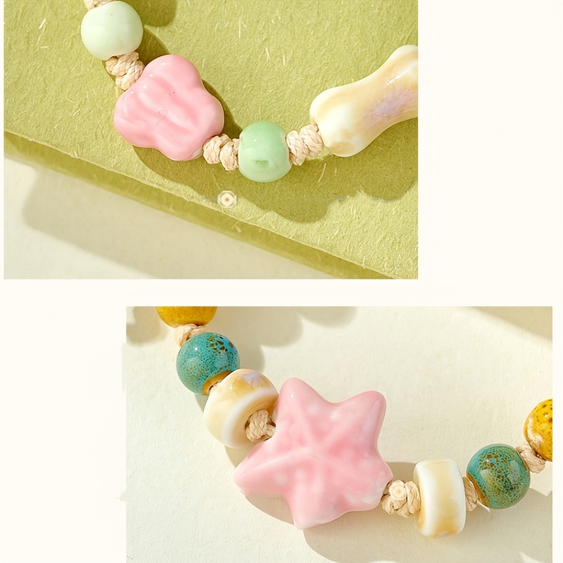 Ethnic-Style Ceramic Women's Woven Bracelet, Adjustable
