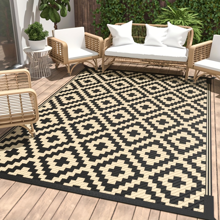 outdoor rugs reversible mats outdoor area mat plastic outside mat eeometric rv mat for patio camping rv picnic backyard deck balcony porch beach garden decoration