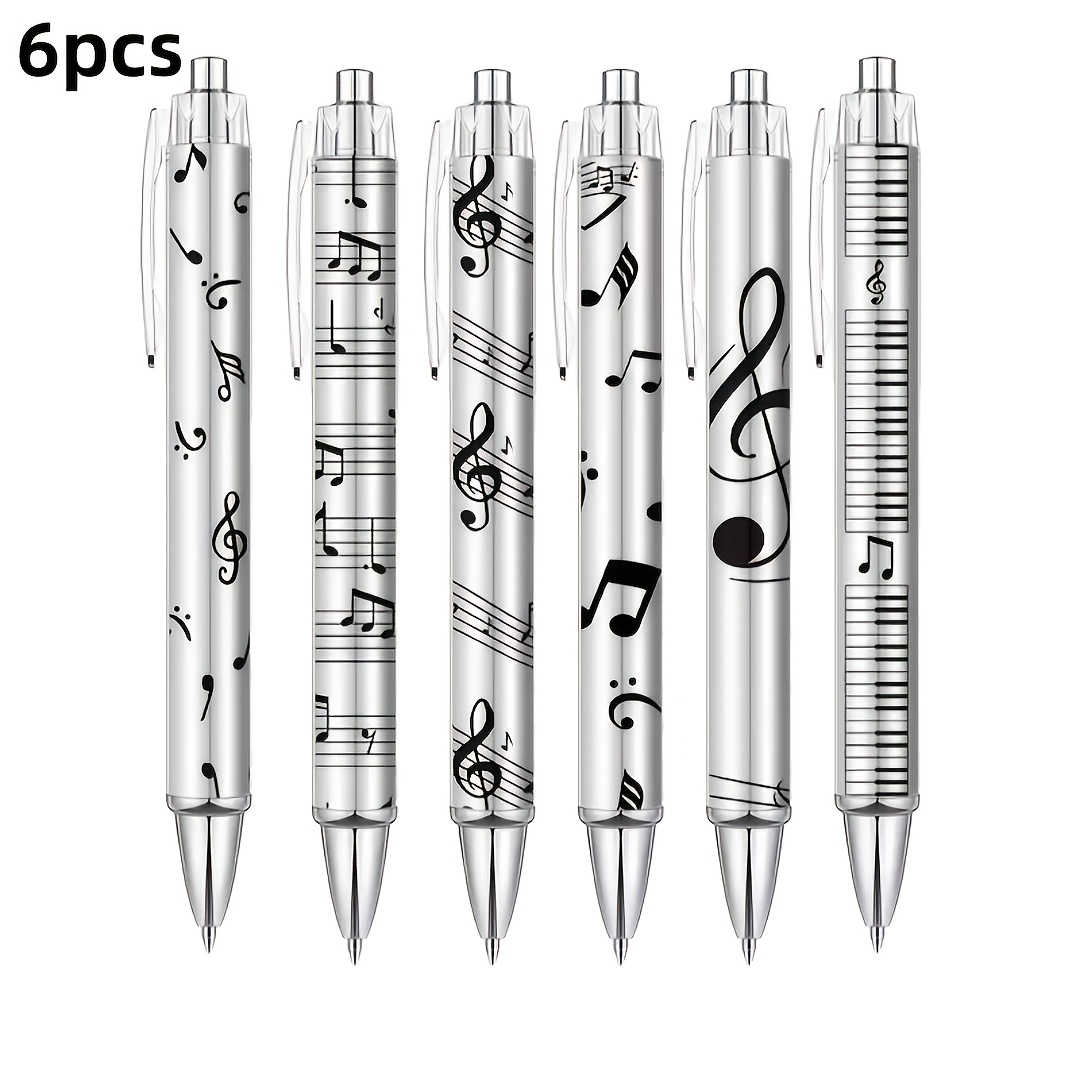 TEMU Set da 6 penne a sfera a a tema , con tre design: chiave di violino, e tasti del . Scrittura , una scelta di cancelleria e un regalo per gli