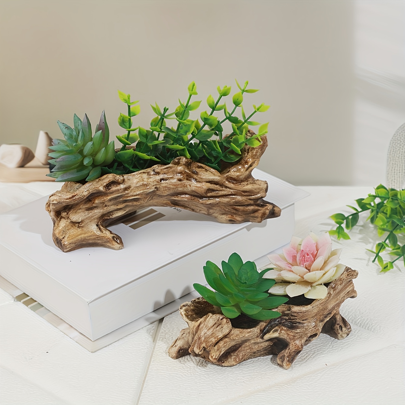 

Creative Resin Tree Root-shaped Succulent Planter - Natural Style Home Decor Vase
