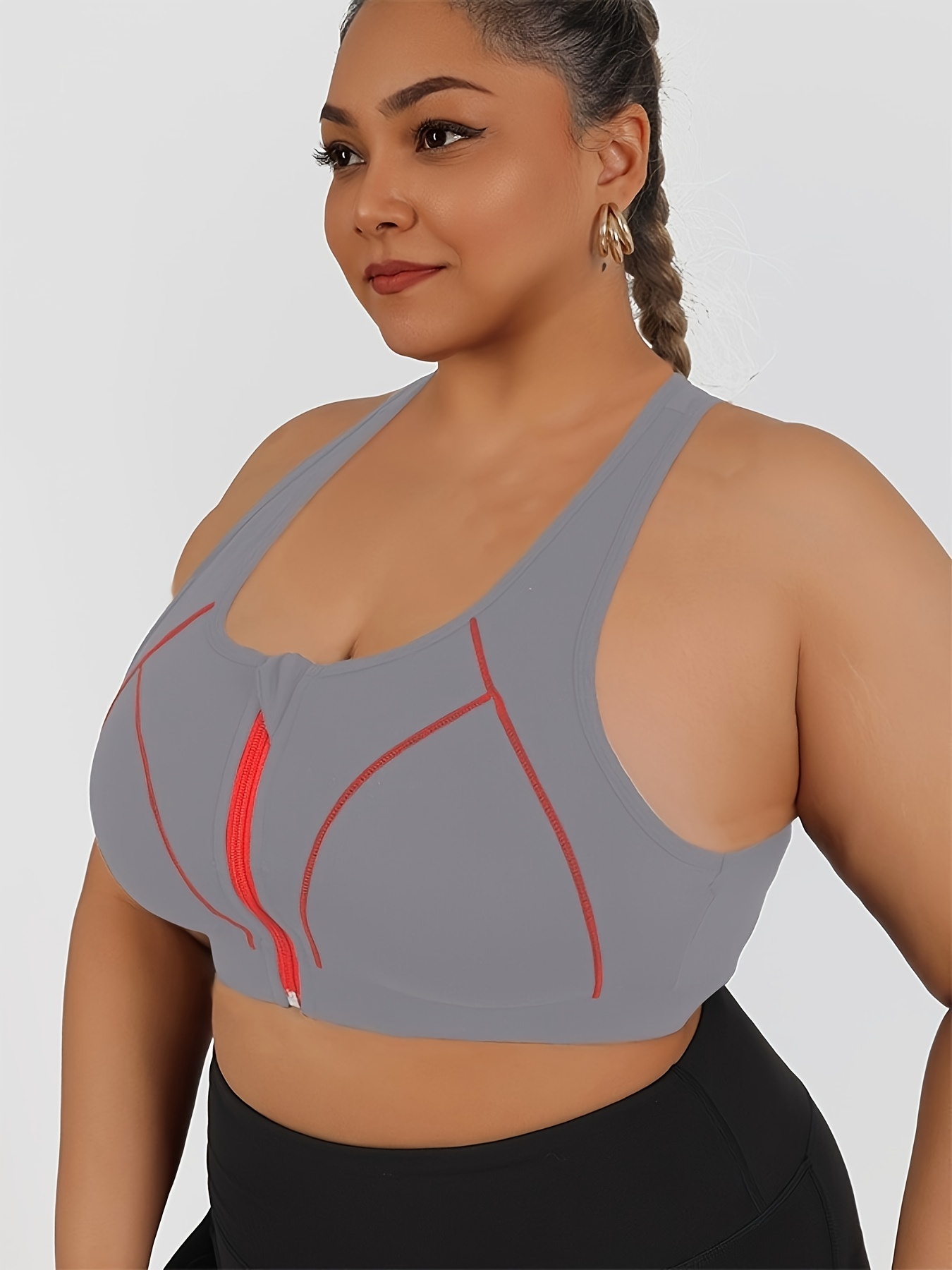 High-intensity Collision Color Fitness Bra With Front Zipper, One-piece Outerwear, Beautiful Back, Anti-sagging Yoga Vest