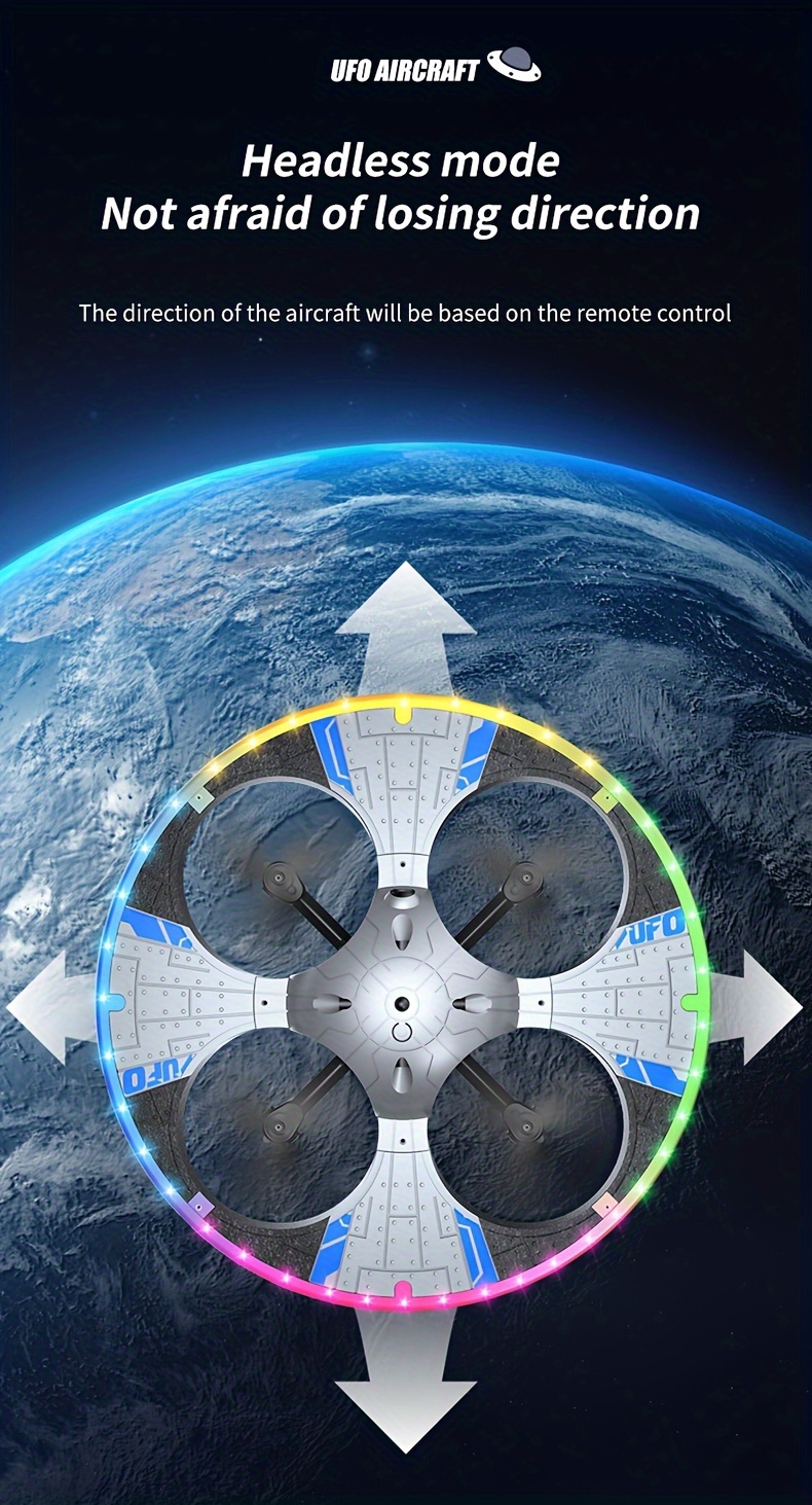 ufo   with two batteries   aerial photography intelligent omnidirectional obstacle avoidance stable   flight 360 degree rolling colored lights and foam four   Product details 2