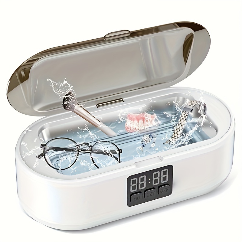 

Ultrasonic Jewelry Cleaner, 700ml Professional Ultrasonic Cleaner With 3 Modes Of Digital Timer, Portable Ultrasonic Jewelry Cleaning Machine Glasses, Rings, Dentures, Diamond Cleaning Cabin