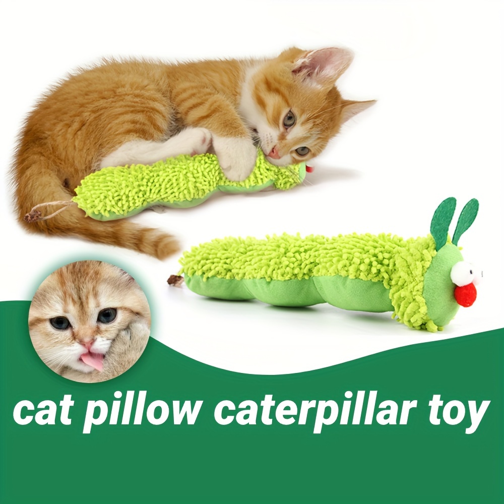 

Striped Plush For Caterpillar Cat Toy - Durable Cotton Blend, Bite-resistant Pillow For All Breeds