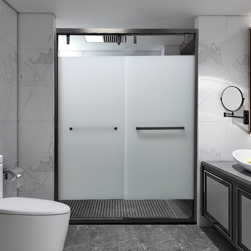 white frosted glass film pvc privacy window sticker strong   opaque transparent contemporary style for shower room glass door safety and   0