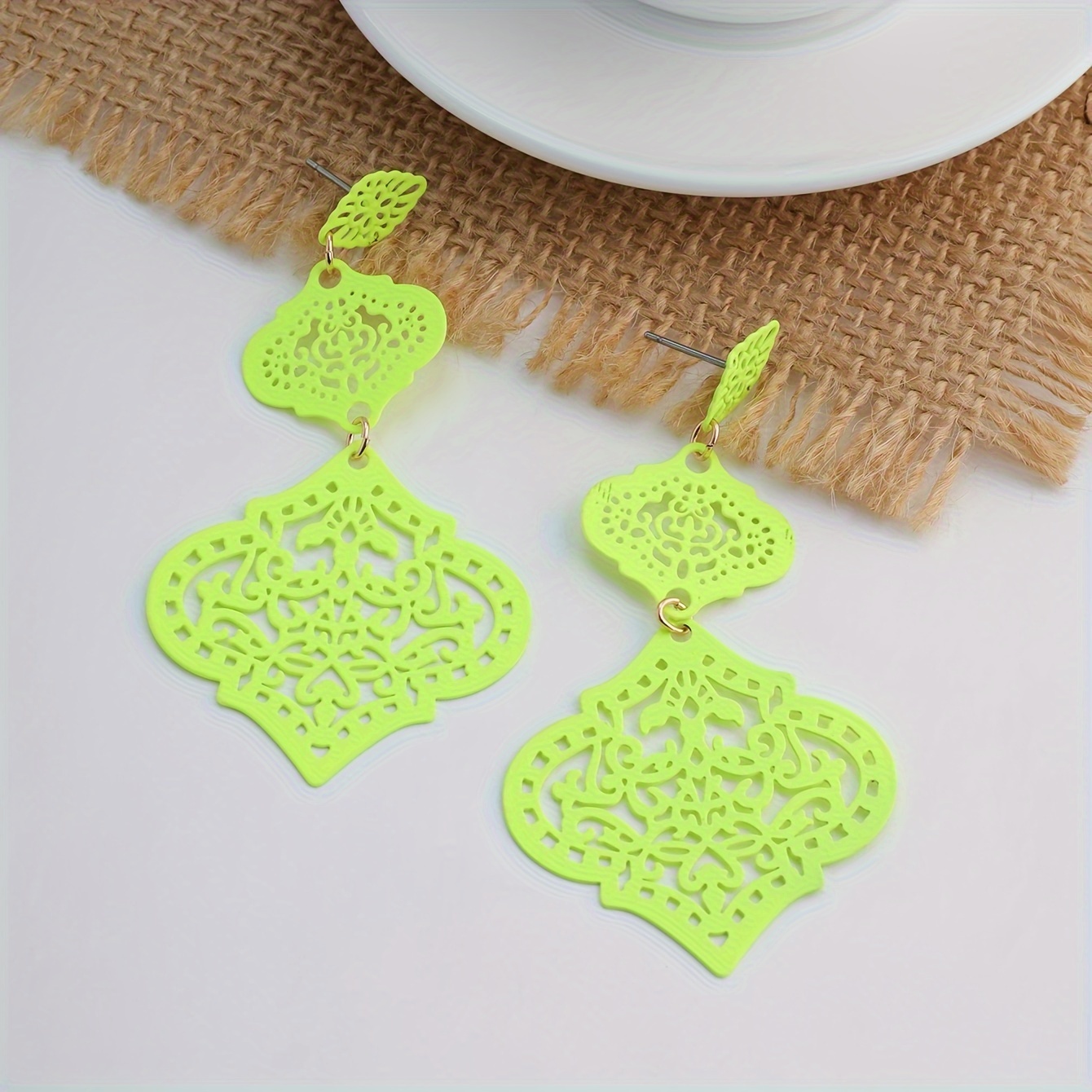 Bohemian Dangle Earrings Hollow Flower Party Accessories