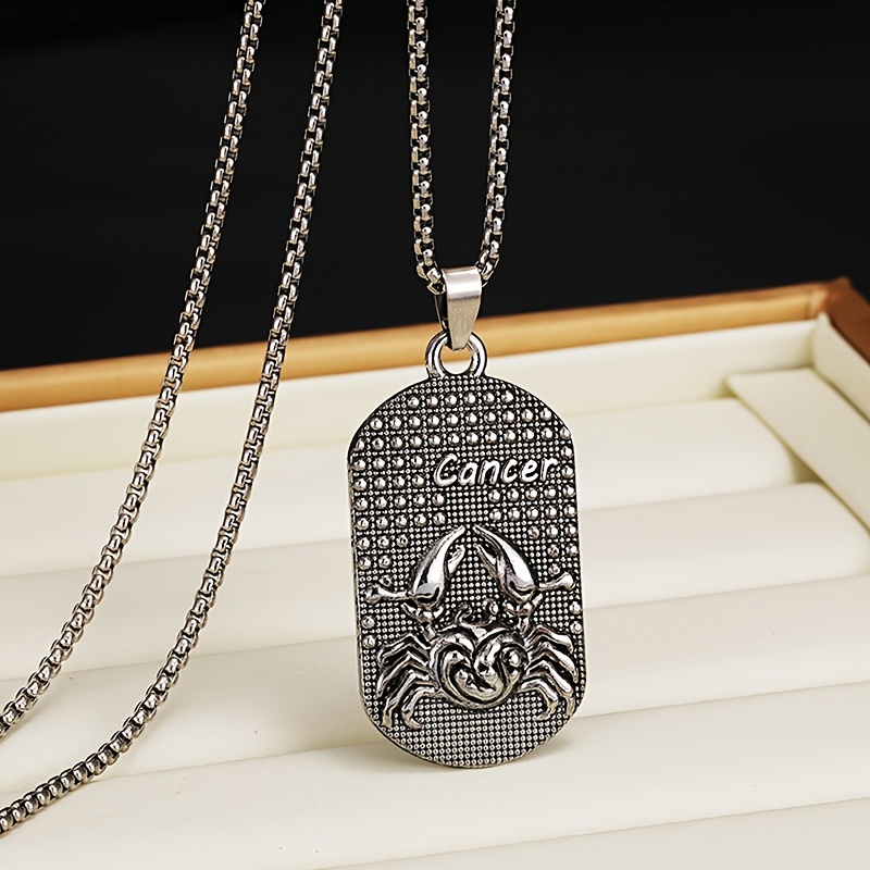 Image of 12 Zodiac Signs Necklace Hip Hop Street Fashion Accessory For Men And Women Personality Sweater Chain Alloy Pendant Daily Gift
