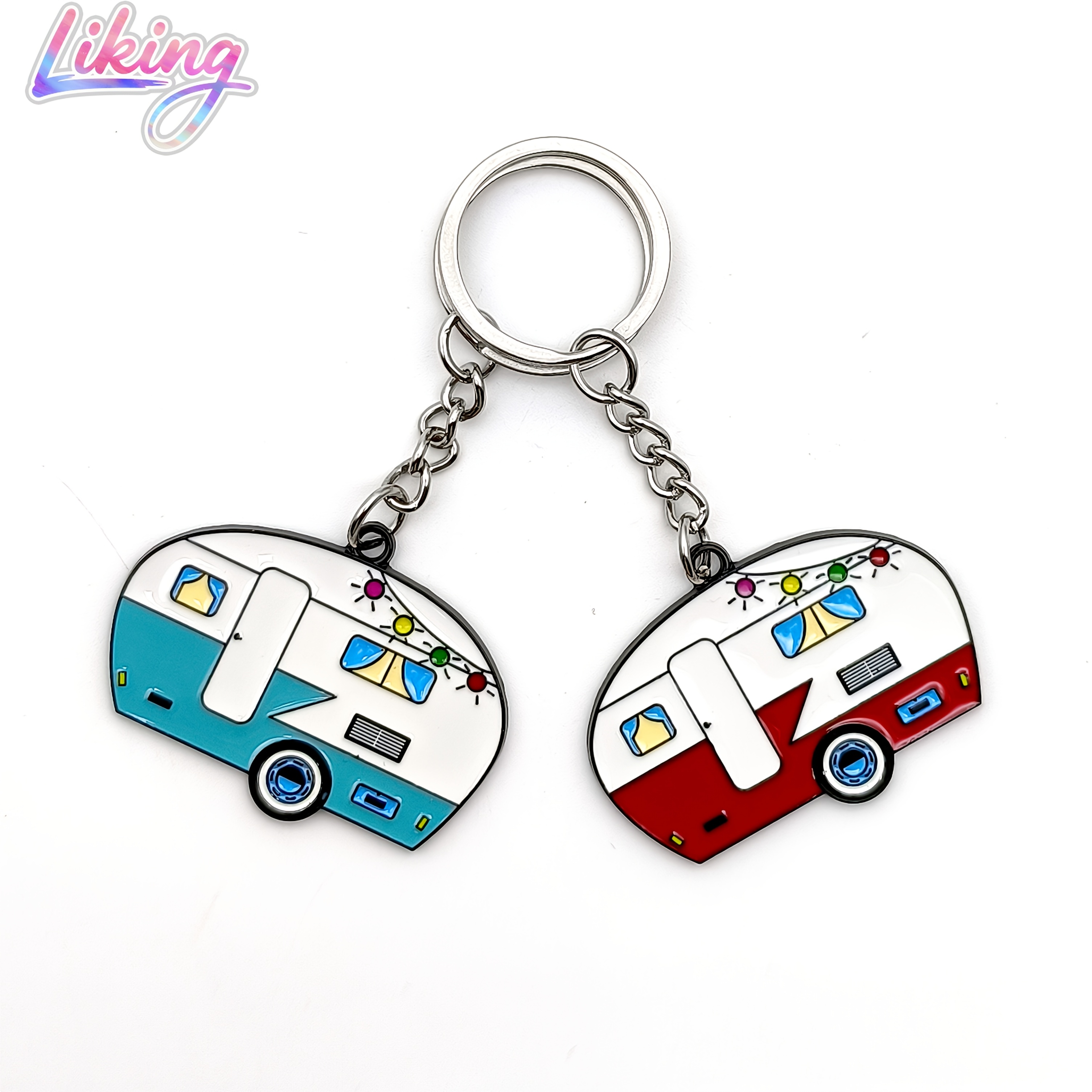 TEMU Camper Key Chain, Rv Key Ring Travel Trailer Camper Accessories Key Chain