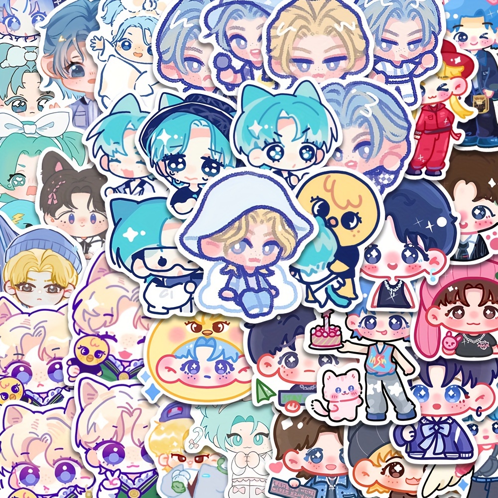 

47pcs Popular Idol Character Pvc Waterproof Sticker Packs For Laptop Luggage Notebook Bottle Cup Refrigerator Decoration