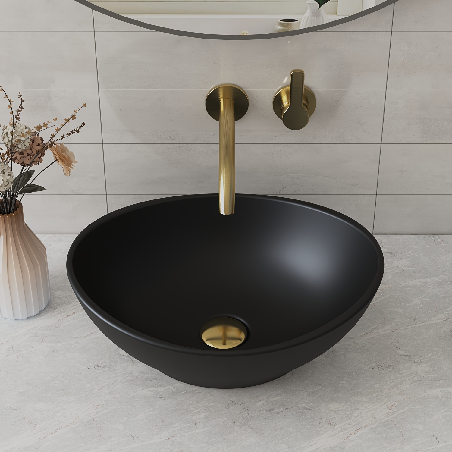 Deervalley Countertop Wash Basin Oval Without Overflow 40 X 33 X | Modern Art Washbasin, Glazed And Easy To Clean Suitable For Bathroom Or Guest Toilet