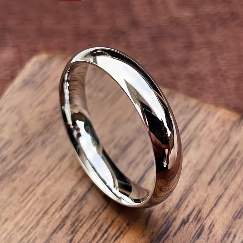 

Stainless Steel Ring - 4mm Wide, Fade-resistant Silvery , Engagement & Wedding, Hypoallergenic, Easy To Clean