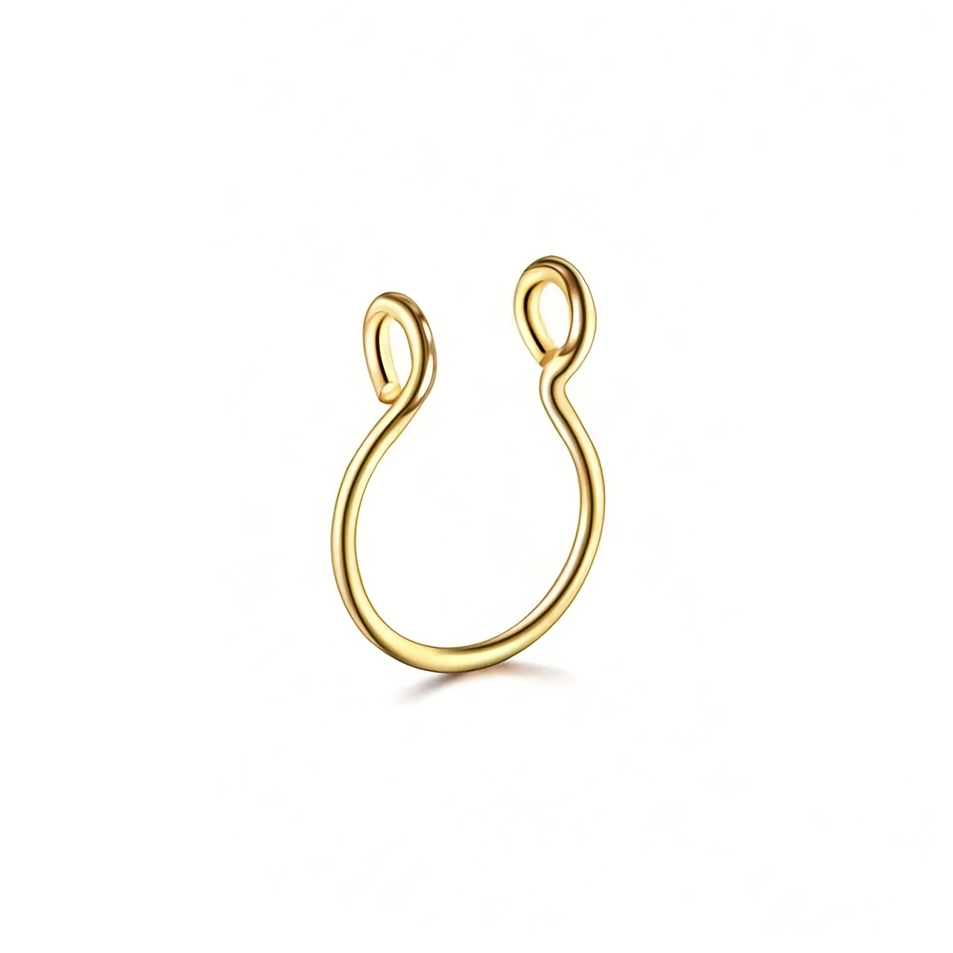 Women's Stainless Steel Round Faux Lip Ring Non-Piercing Nose Ring