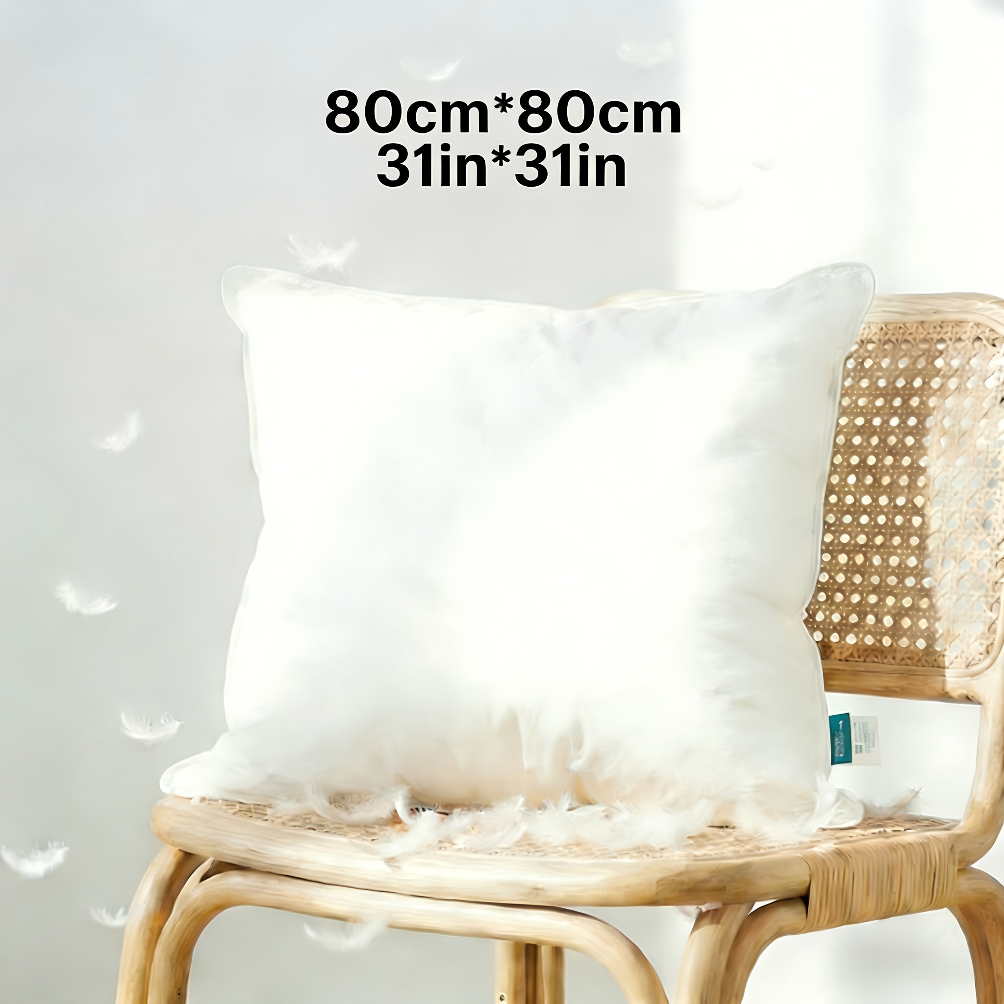 Image of 1pc, Luxury Pillowcase With Goose Down Cushion, Filled With Feathers: 60% Goose Down, 40% Polyester, Indoor Decorative Pillow, Soft And Fluffy Pillowcase, Double-layer Anti-down Design, Cover