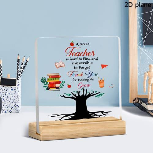 2d flat teacher appreciation acrylic figurine tree of thanks with branches topper desk decor suitable for elementary middle college educators graduation gift contemporary office decorationvalentine carnival easter wedding gift
