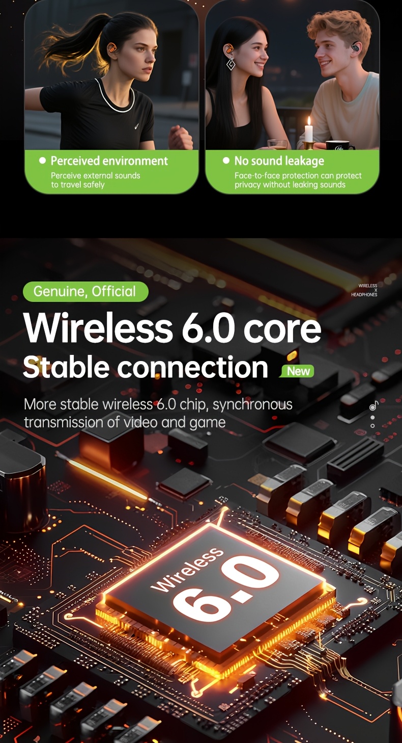 Acer'S Brand New And Authentic Open-Ear Wireless Headphones Feature an Air Conduction Design That Doesn'T Go Inside The Ear, Perfect for Sports, with a Large Battery And Extended Standby Time