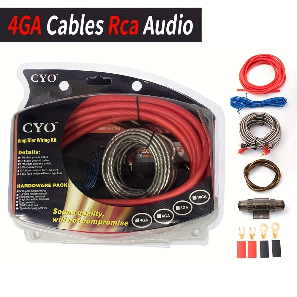 TEMU 8pcs /8 Gauge Amp Wiring Kit, Car Audio Rca Cable Amp Wiring Kit, Amp Kit With Amplifier Installation Wiring And Wire