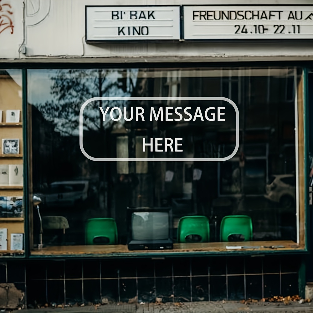 TEMU A Custom Personalized Glass Door And Professional Logo Sticker (note: To Line Breaks When Customizing, And The Custom Color Matches The Color Of