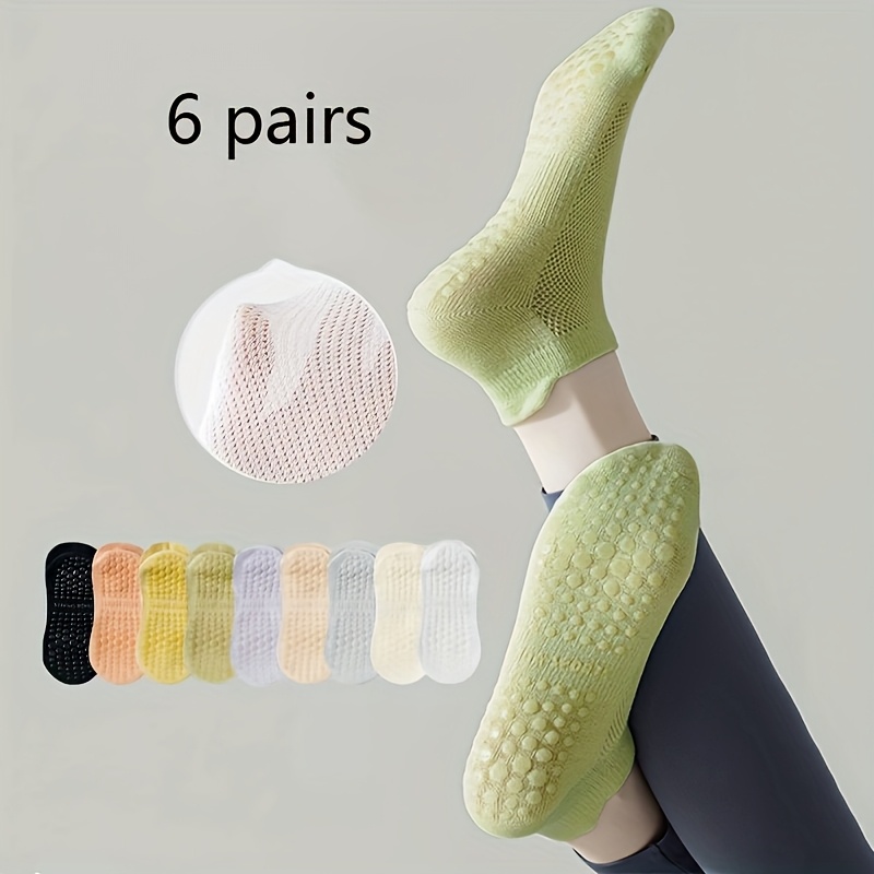 Yoga Sokken Antislip Sokken Dames 2 Paar Pilates Sokken voor Yoga Pilates Ballet Fitness Barefoot Training Dance Trampoline - Zwart en grijs