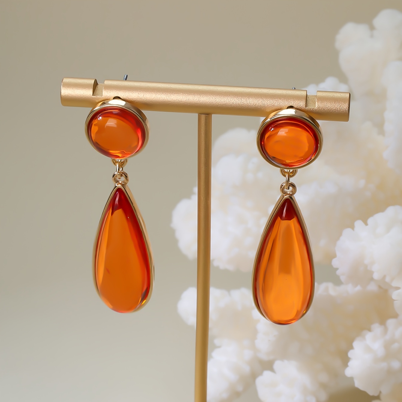 Image of 2pcs Of Cute, Sweet, Transparent Candy-colored Earrings, Middle Eastern, European And Temperament, Versatile, Sexy, Individual, Elegant, Retro, Bohemian Style Earrings
