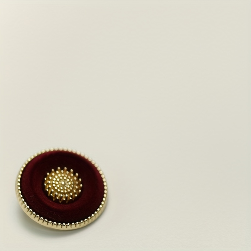 TEMU 5pcs Boutons décoratifs ronds en tissu velours avec un style de unique, de bouton de fleur adaptée aux vêtements d'extérieur, manteaux,