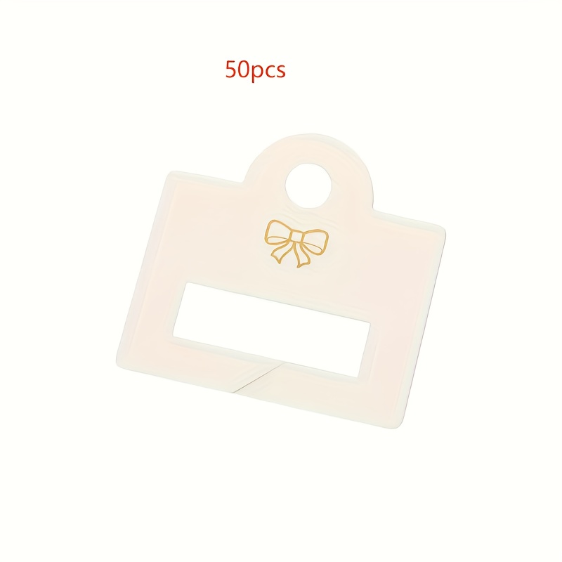 TEMU 50 Tarjetas Elegantes para Exhibir Horquillas Florales - Etiquetas de Papel para Joyería con Diseño de Dorado, Perfectas para Exhibir Collares y