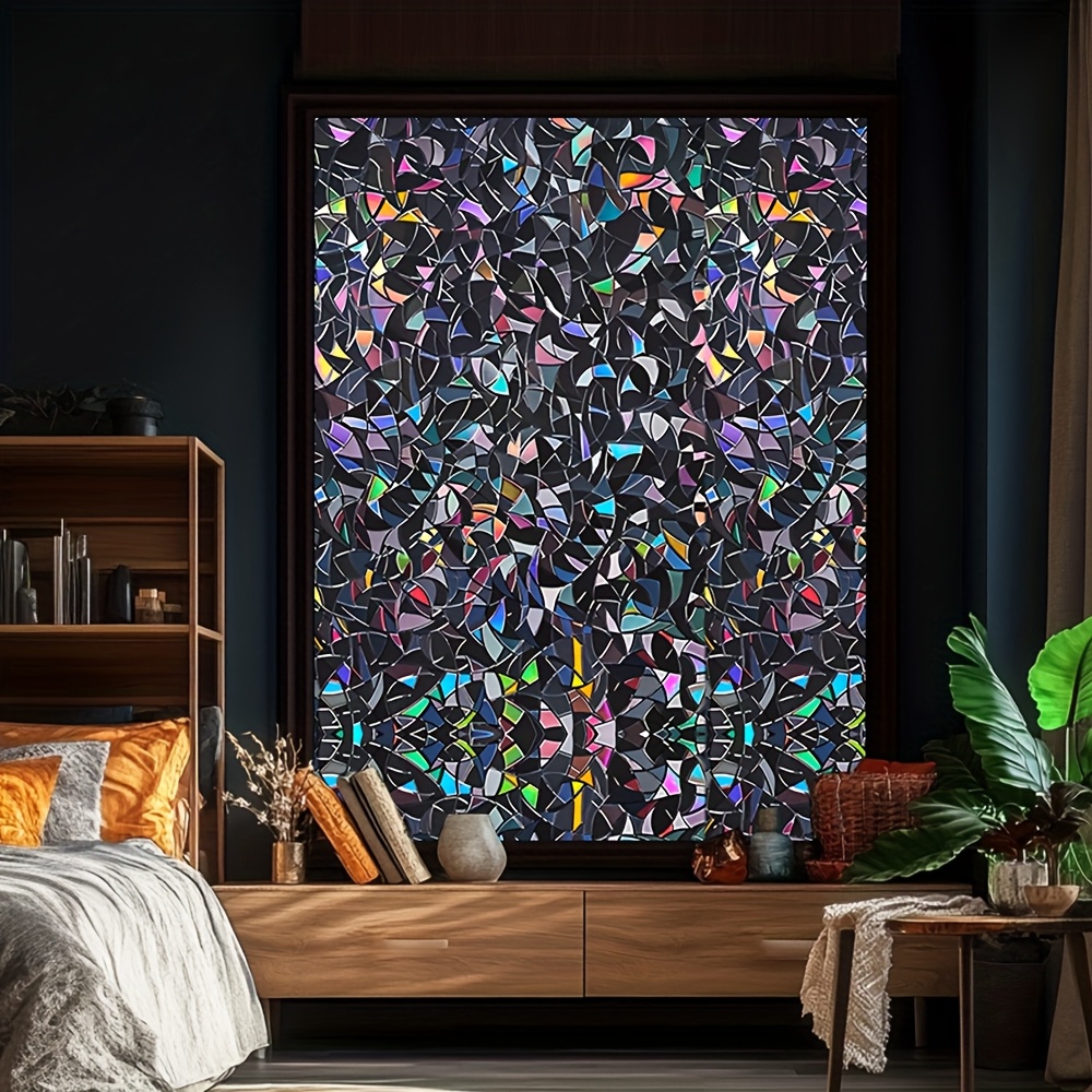 E-shop Verdunkelungsfolie für Fenster, Glasfensterfolie, Geometrische Einfachheit Europäische Retro Sonnenschutz Sonnenschutzfolie Schützt die