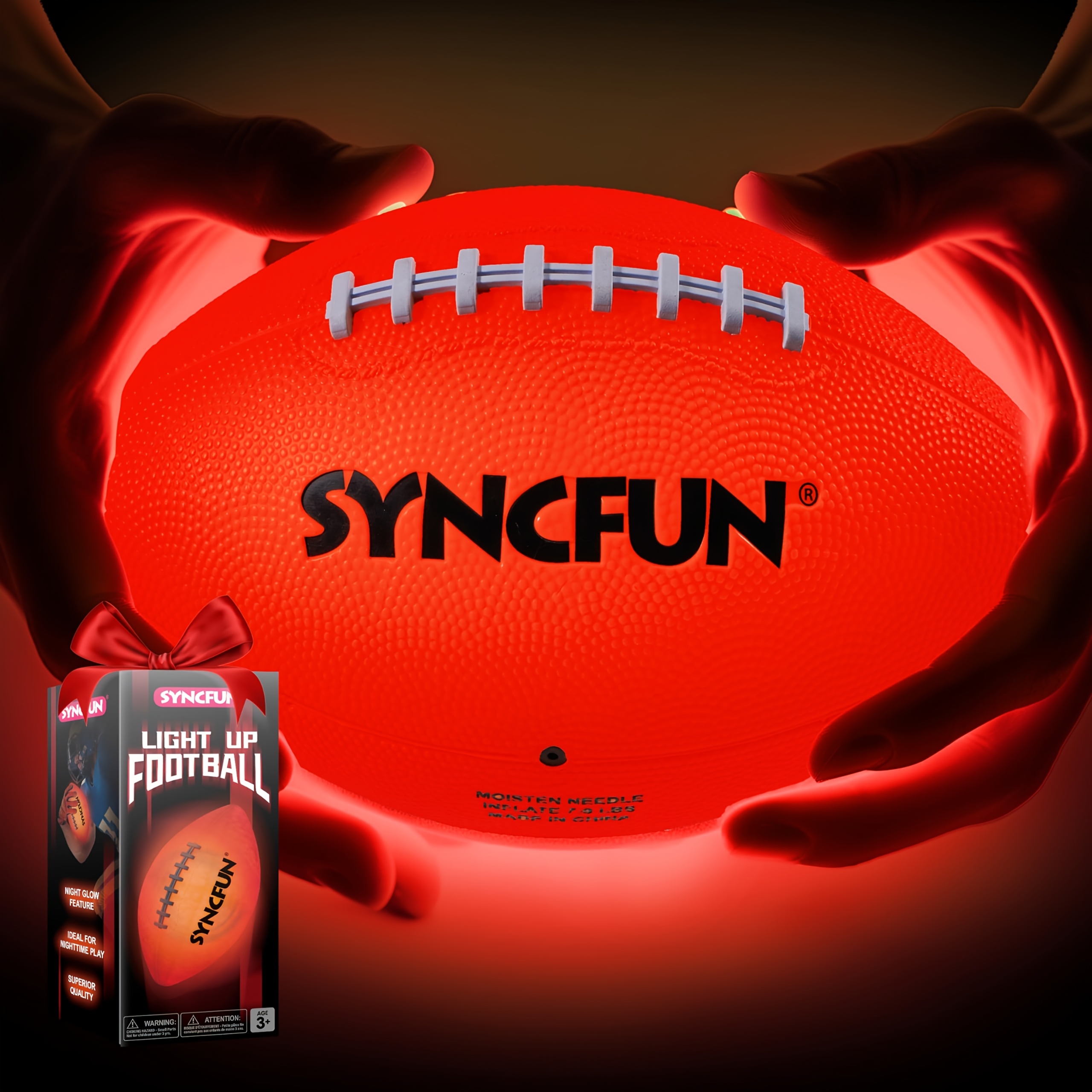 TEMU Glow In The Dark Football Toy Suitable For Kids - Light-up Soccer Ball With , Accessory For Boys, Outdoor Gifts, Glowing Ball For Night Training