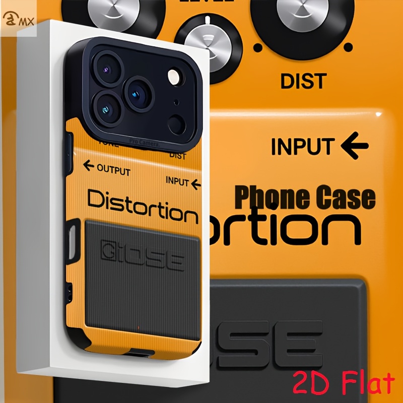 TEMU Phone Case - 2d Flat Orange Distortion Effect Pedal For Iphone 17, 17 Air, 17 Pro, 17 Pro Max, 16, 16 Plus, 16 Pro, 16 Pro Max, 15, 15 Plus, 15