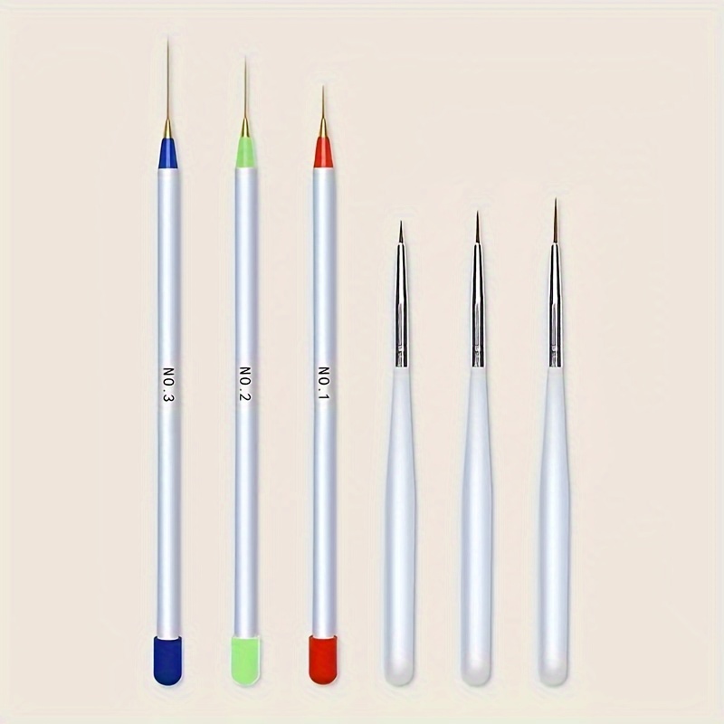 

3/6pcs Drawing Lines, Drawing Flowers, Painting Pens, Nail Pens, Thin White Pole Acrylic Brush Nail Art Brush